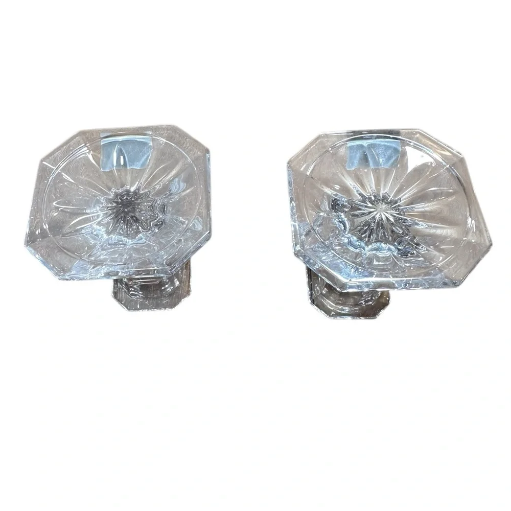 Vintage Mikasa Edinburgh crystal candleholders, set‎ of two.